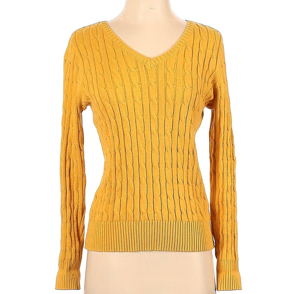 St. John's Bay V-neck Mustard Yellow sweater Small